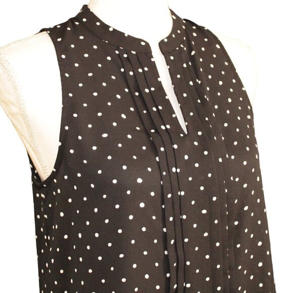 41 Hawthorne Black with White Dots Sleeveless Flowy Women’s XS Blouse - Picture 2 of 6